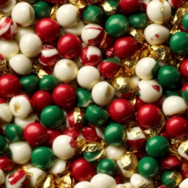 A seamless pattern of A close up of red and white Valentines Hearts candy canes.