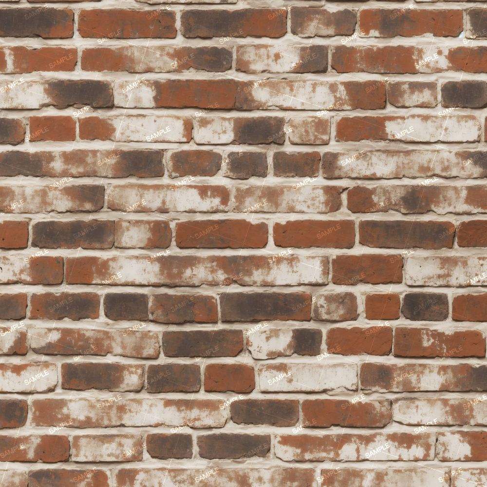 Whitewashed and Weathered Brick Wall Pattern Crew