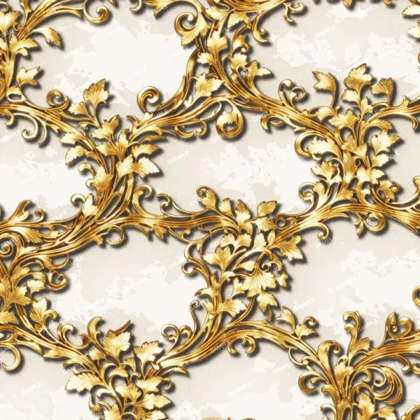 A seamless pattern of Ornate Brass Vine Scrollwork 42 pattern on a textured background.