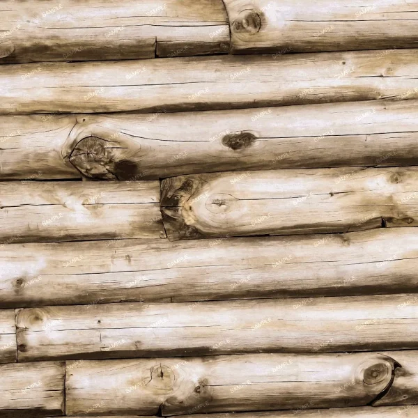 A seamless pattern of This is an image of a Shabby Chic White Washed Fence showing a series of horizontally aligned logs with visible knots and natural grain patterns.