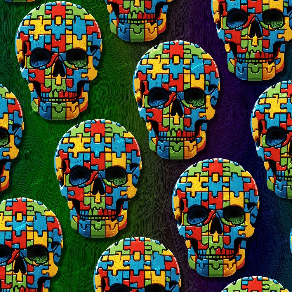 Autism Skulls 26 Pattern Crew autism-skulls-26-pattern-crew