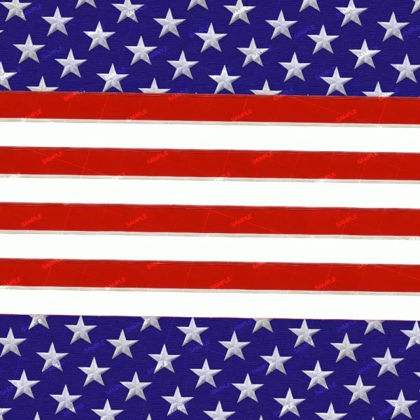 A close-up of a textured surface painted in the pattern of the american flag, featuring white stars on a blue background and alternating red and white stripes.