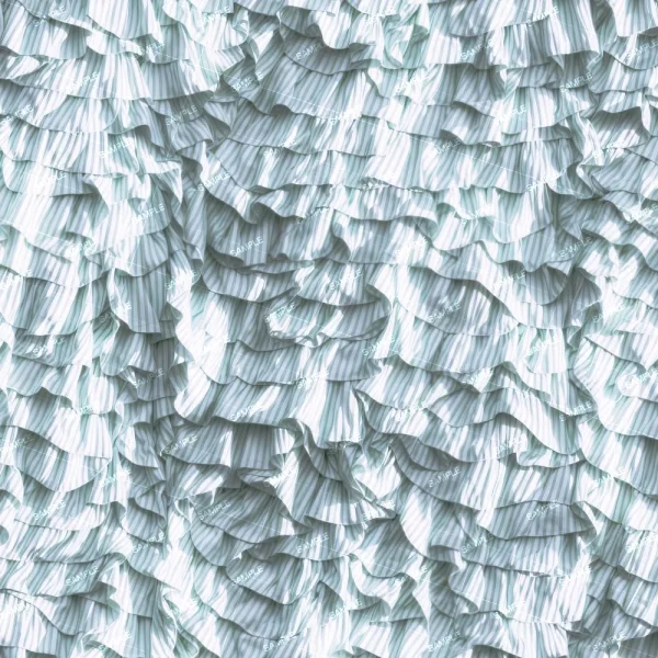 Abstract textured background featuring a repetitive, wave-like pattern in shades of light teal, simulating a 3d ruffled fabric effect.