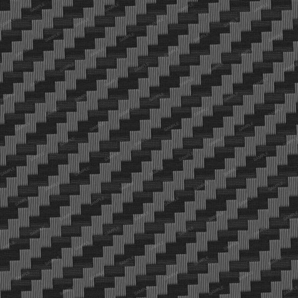 Close-up of a carbon fiber texture showing an interlocking pattern of dark and light gray fibers arranged diagonally. The woven design creates a checkered appearance, commonly seen in high-performance materials.