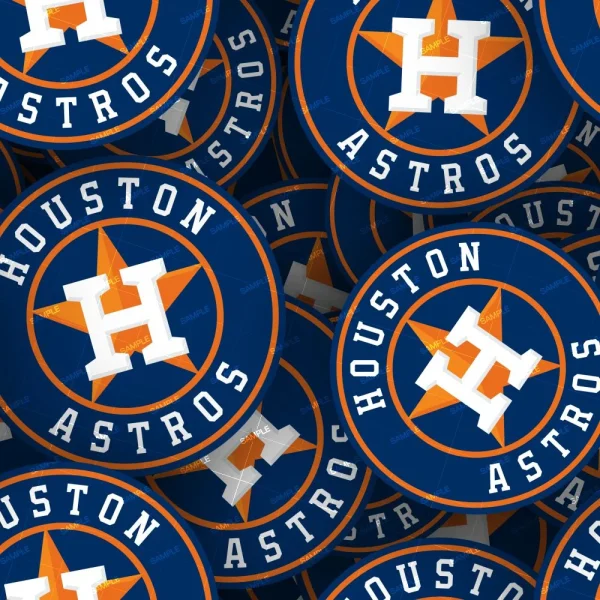 Circular logos with a large white "H" over an orange star on a blue background, encircled by "Houston Astros," feature in the Houston Astros 22 (Copy).