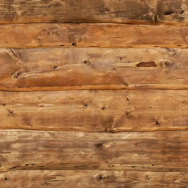 A close-up of Burl Woodgrain 43 (Copy) reveals horizontal wooden planks with a natural, rustic texture featuring visible knots and grain patterns in varying light to dark brown tones, giving it an aged, weathered look.
