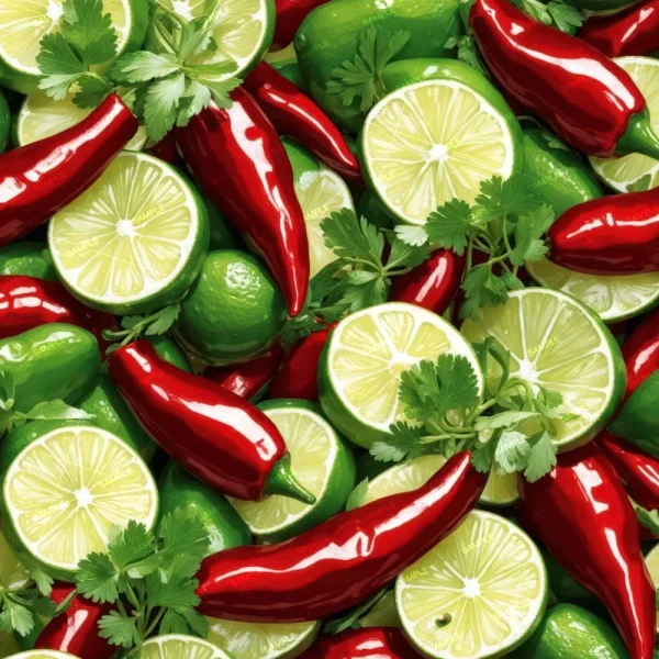 Fresh mint leaves are arranged closely together, creating a vibrant and colorful composition of fresh ingredients.