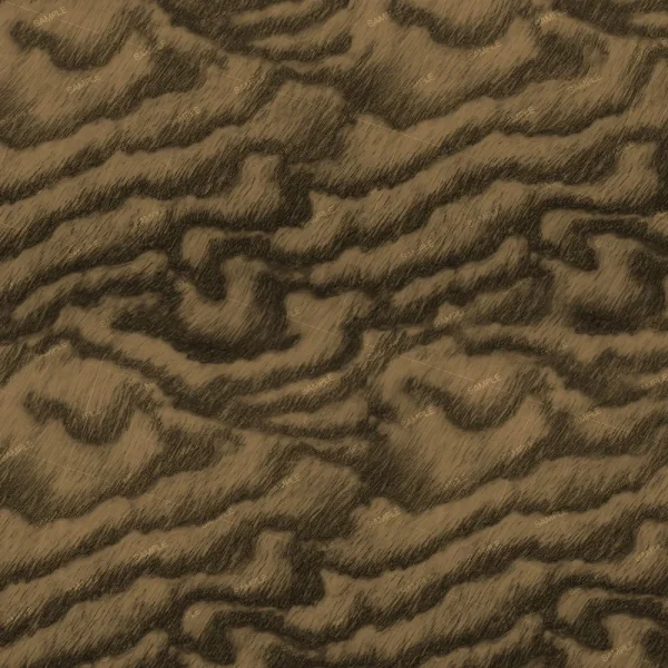 Woodgrain 51 (Copy) features brown and black wavy organic lines forming a seamless, textured pattern like stylized wood grain. The varied line thickness and direction add depth and dynamic movement to the design.