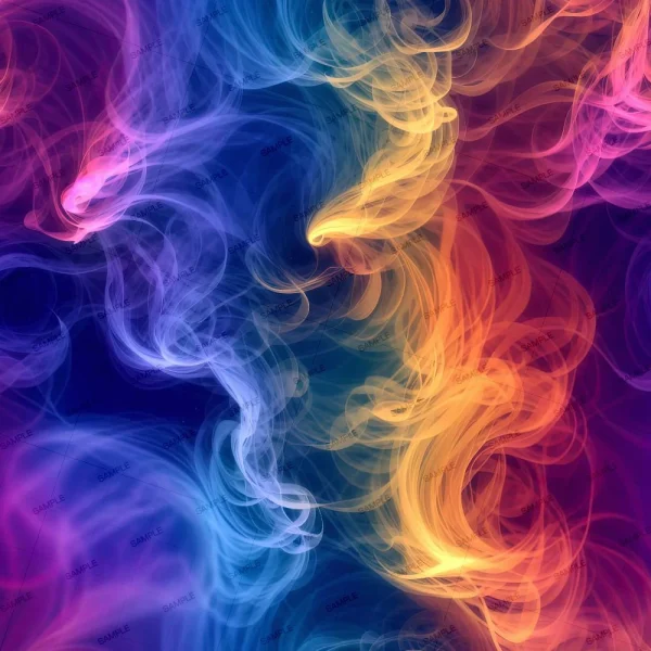 The Rainbow Grunge Wall (Copy) features swirling clouds of blue, purple, orange, and yellow smoke on a dark background, creating an abstract and dynamic visual effect.