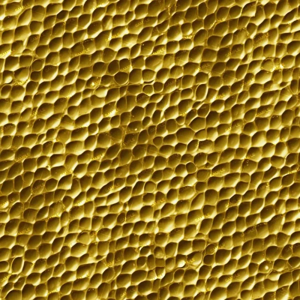 Close-up image of Brass Vine Scrollwork 43 (Copy) featuring densely packed, irregular golden cells with raised edges, evoking a honeycomb or plant cell structure.
