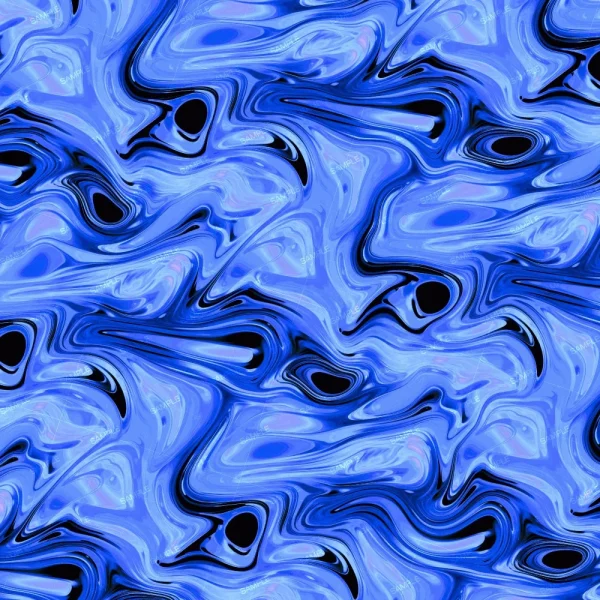 Watercolor Vines 42 (Copy) showcases swirling, wavy blue and black patterns in a marbled, fluid style, with varied blue tones that create a dynamic sense of movement across the entire surface.