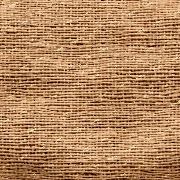 Close-up view of Brushed Damask (Copy) fabric showing a coarse, woven texture with visible horizontal and vertical fibers, along with natural irregularities and small gaps between threads.