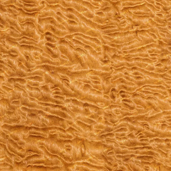 Close-up of Curly Maple 42 (Copy) shows a textured wood surface with a wavy, quilted grain in warm golden-brown tones, creating an undulating, three-dimensional appearance.