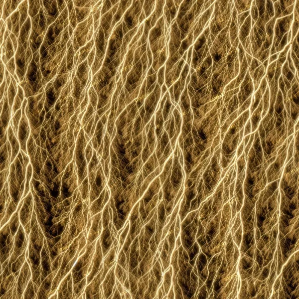 Succulent Garden 49 (Copy) features a pattern of bright, wavy yellow lines like electrical currents or lightning bolts on a dark background, creating an abstract and repetitive visual effect.