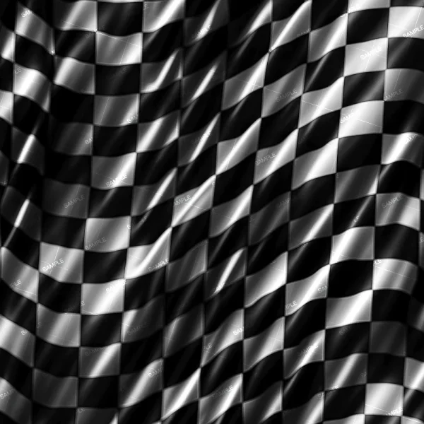 The Black and White Checkered Flag 42 (Copy) features a racing flag-inspired pattern with wavy, distorted surfaces that create an illusion of movement and depth.