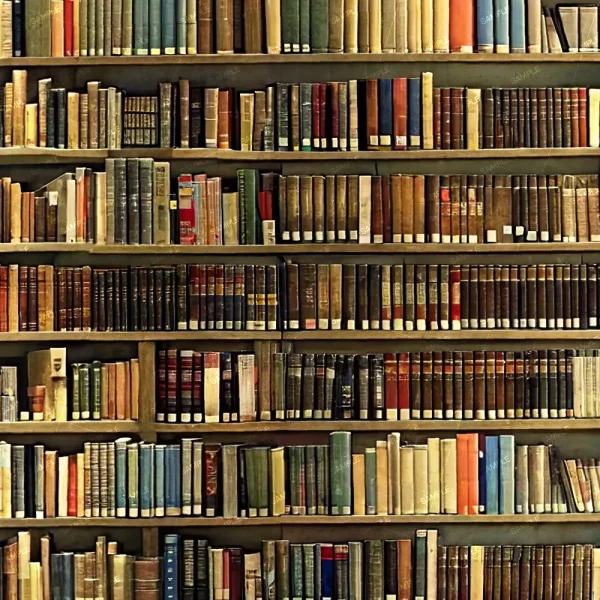 The Bookshelf 48 (Copy) is filled with books of different sizes and colors, all neatly arranged in rows across multiple levels, creating a well-organized display for any library or bookstore.