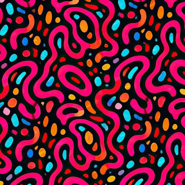 Bold abstract pattern featuring black and white houndstooth design, creating a vibrant, energetic look with its classic geometric shapes and striking contrast.