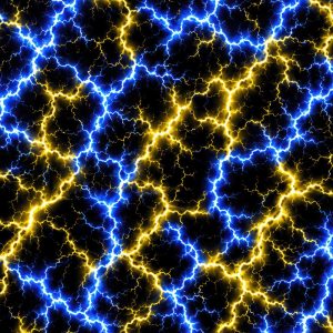 Blue and Yellow Lightning