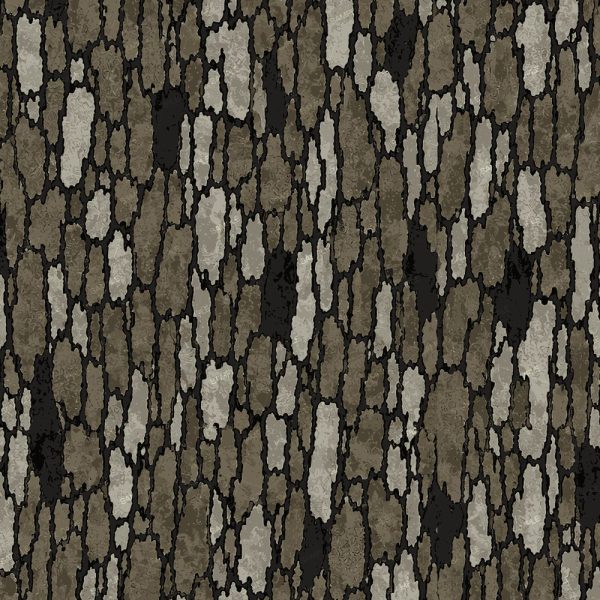 A close-up view of the Tactical Camouflage 460 pattern, featuring irregular, overlapping shapes in various shades of brown, gray, and black that closely resemble natural tree bark or camouflage textures.