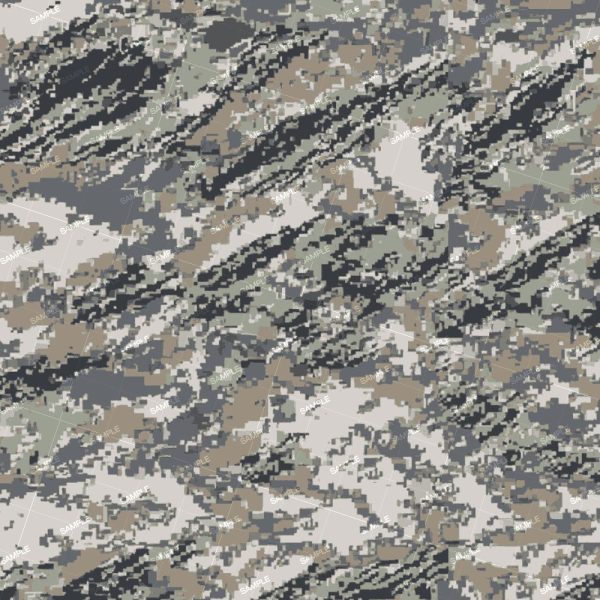 Digital Open Country features a pixelated camouflage pattern in shades of green, brown, gray, and beige with jagged shapes that blend together in a repeating design.