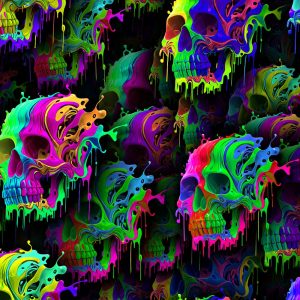 Paint Splashed Skulls 22