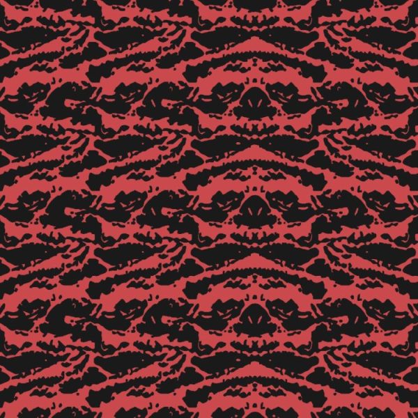 Call of Duty Red Tiger Camouflage featuring a repeating pattern of jagged, horizontal black shapes on a dark red background.