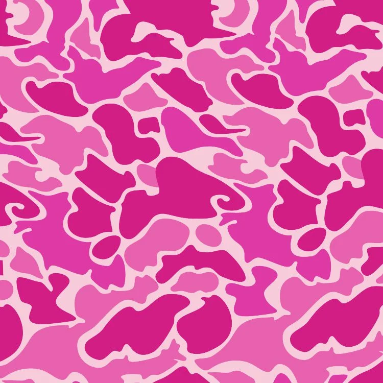A seamless Pink Camouflage 23 pattern of irregular camouflage shapes in various shades of pink.