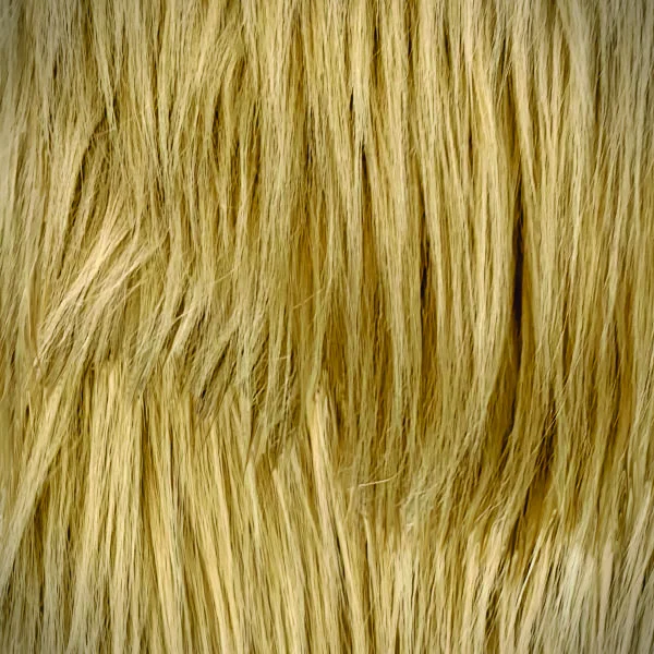 Close-up of golden-blonde synthetic hair fibers for Hair 23.