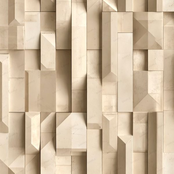 Texture Blocks 45 (Copy) wall panel featuring an arrangement of rectangular blocks of varying depths and angled faces.